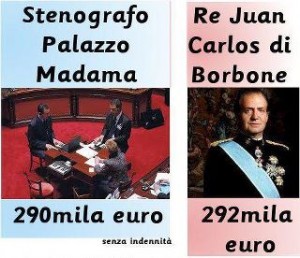 Proponiamo di aumentare di almeno 3.000€ lo stipendio degli stenografi del senato... è una vergogna che guadagnino meno di un semplice Re come Juan Carlos...