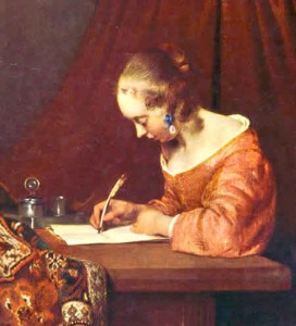 Gherard Terborch (ter Borch), Donna che scrive, circa 1665, L’Aia, Mautitshuis