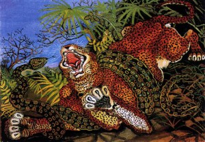 leopardo con serpente1
