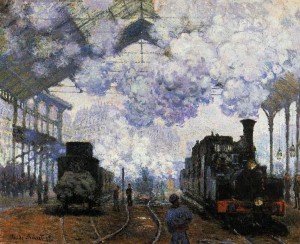 Claude Monet arrivo del treno alla stazione di Saint Lazare