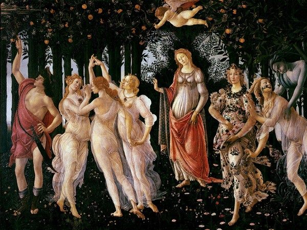 Sandro Botticelli (Firenze, 1º marzo 1445 – Firenze, 17 maggio 1510) dipinto nel 1482 circa 203×314 cm Galleria degli Uffizi, Firenze