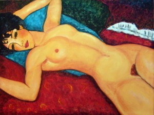 3.nudo sdraiato di Modigliani 1917